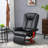 Manual Swivel Recliner Chair, PU Leather Reclining Chair With Footrest For Living Room, Black
