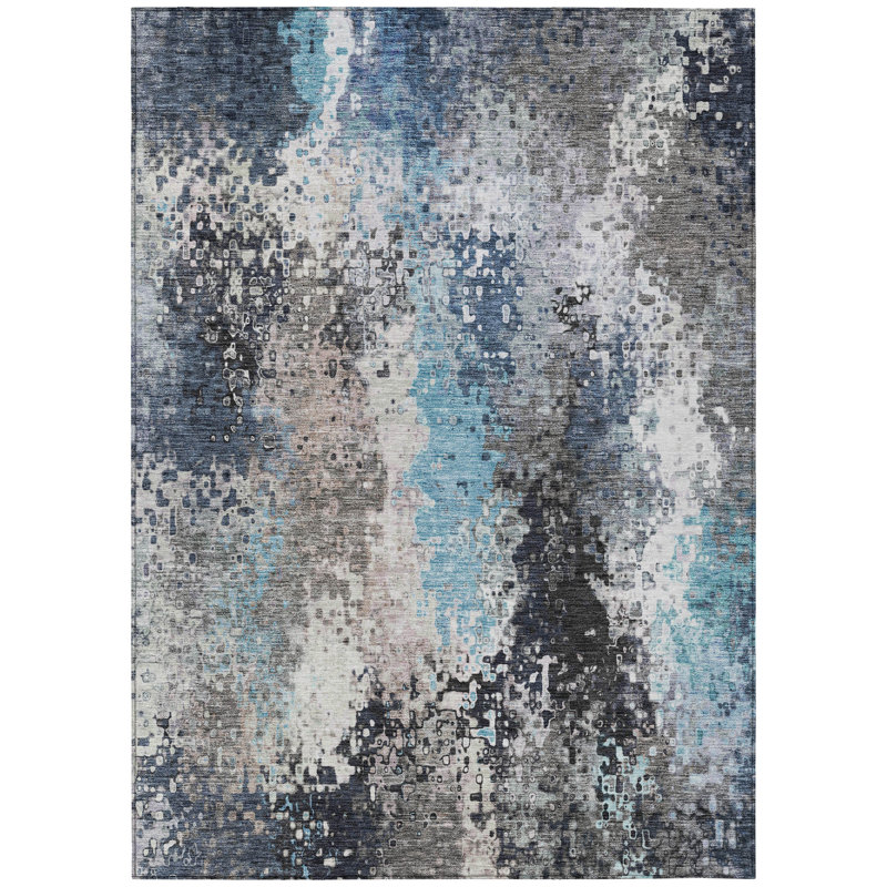 Machine Washable Indoor/Outdoor Boruta ACN2242 Abstract Rug, Rectangle 3' x 5'