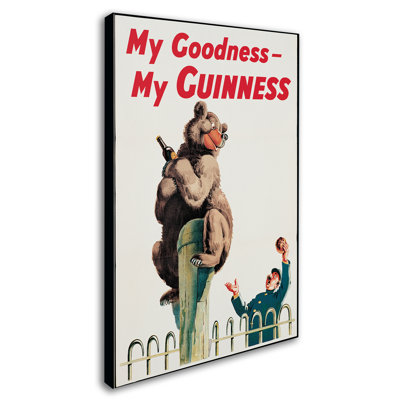 « my goodity my guinness xv », affiche rétro sur toile tendue