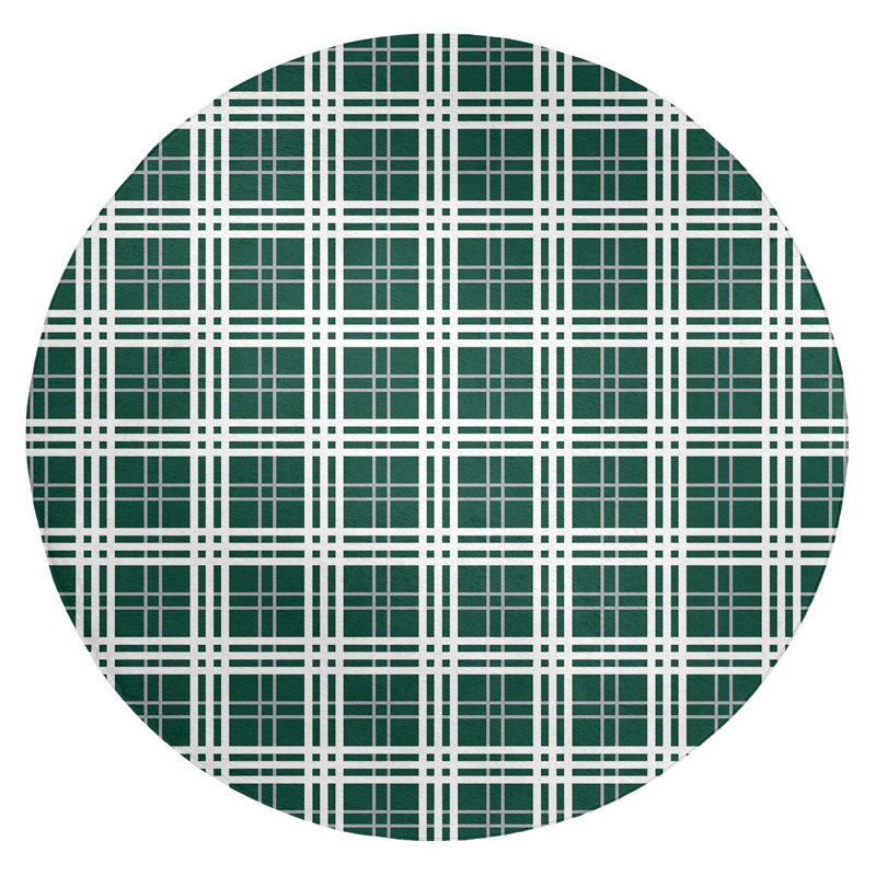 Plaid Indoor Rug, Round 5'