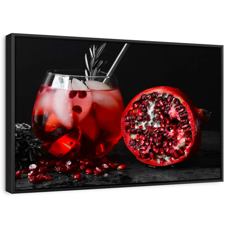 Reproduction d'art sur toile cocktail Pomegranate Prosecco, H 9 po x l 13 po