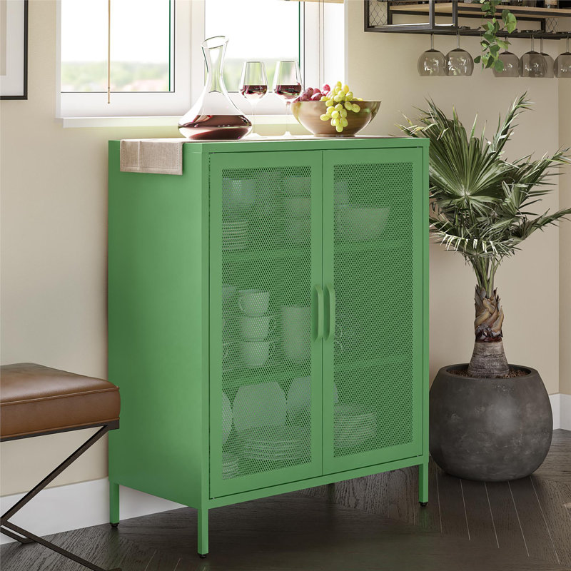 Channing Steel 2-Door Accent Cabinet | Stylish Storage