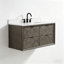 Ensemble de meuble-lavabo flottant 48 po avec comptoir en marbre gris-461985749