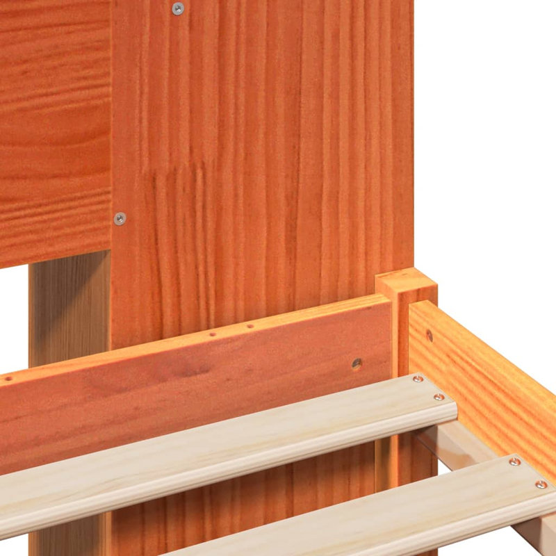 Bellfield Solid Wood Bed, 150 cm W x 200 cm L, Wax Brown