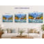 Art mural sur toile Mountain River Horses, H 30 po x l 40 po x P 1,5 po-970860794