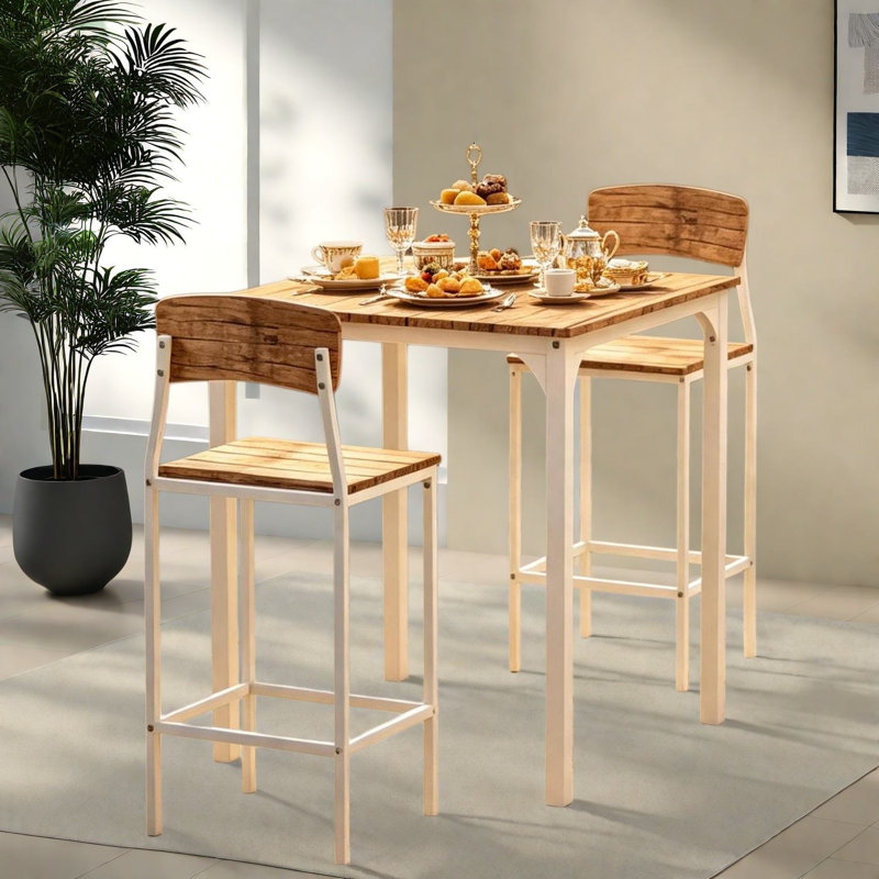 Ensembles de table de salle à manger peu encombrants (doit inclure à la fois la table et la chaise), acier aggloméré, rustique moderne, petite cuisine