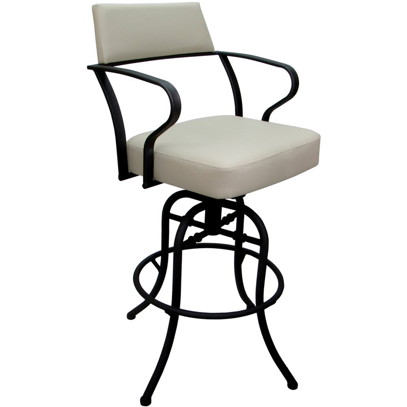 Tabouret de comptoir pivotant 26 po Chiyomi, Vinyle - Siège beige / structure noire