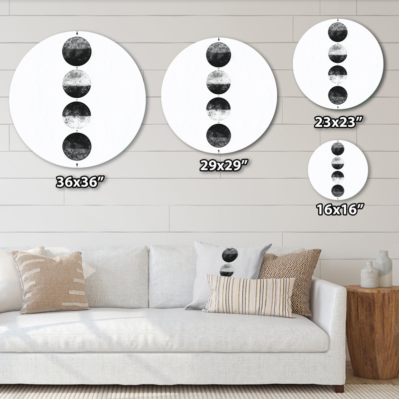 Moon Moon Simplicity - Décoration murale ronde fantaisie en métal, L 16 po x H 16 po