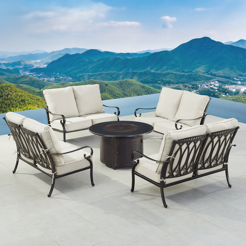 Deztyni 8 - Person Patio Conversation Set with Cushions