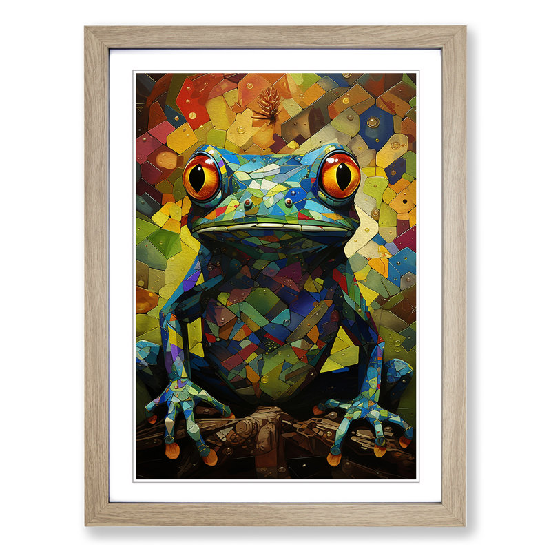 Single Picture Frame Print on Wood, Oak Framed, 46cm H x 34cm W
