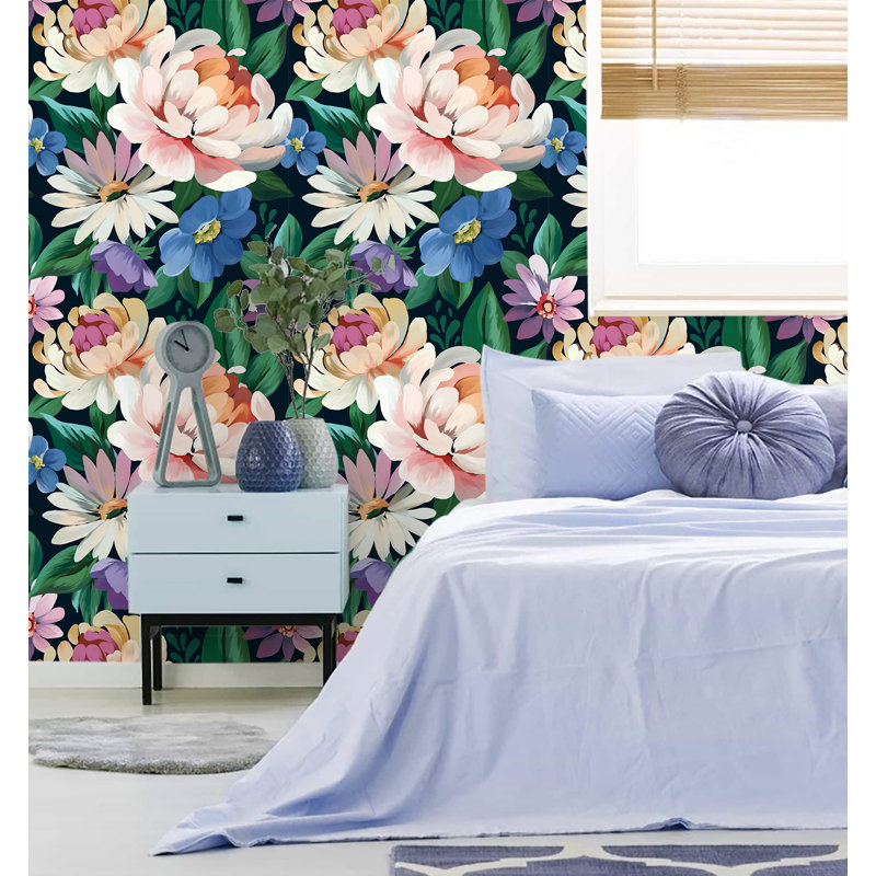 Grand rouleau de papier peint à motif floral