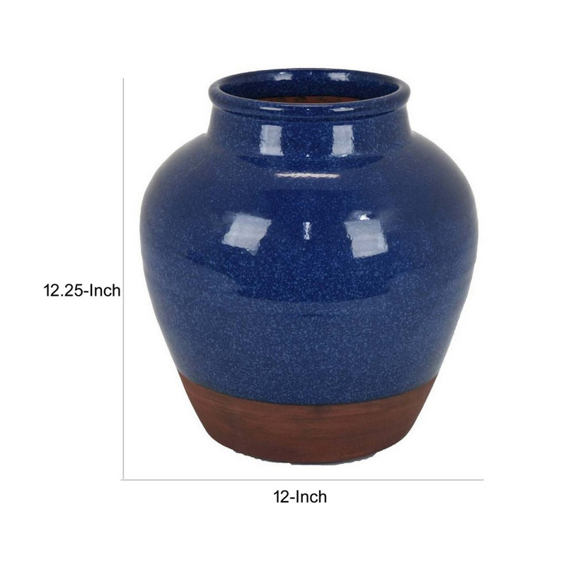 Vase en céramique 12 tons Julies, Bleu/brun