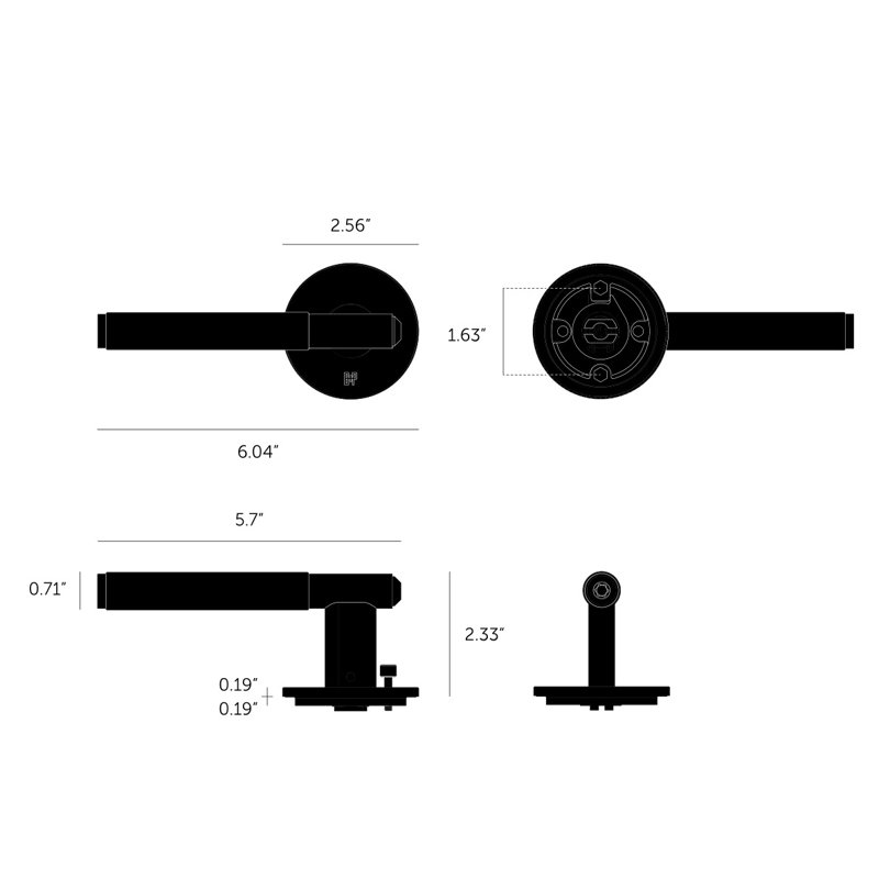 Poignée de porte / Intimité / Linéaire, Steel