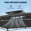 Outsunny 3 x 3 m Gazebo Garden Gazebo w/ 2-Tier Roof, Metal Frame-125043953