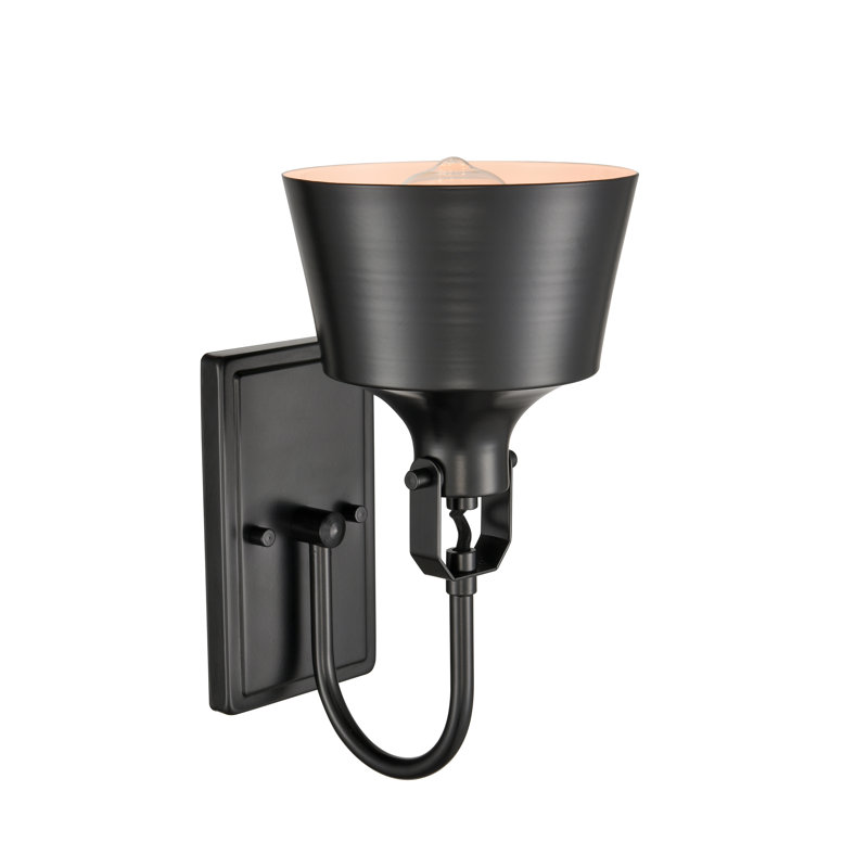 Deming LED Armed Sconce, Matte Black, Yes