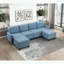 Fauteuil sans accoudoirs avec rangement caché - capitonné bleu - modulaire-2100135008