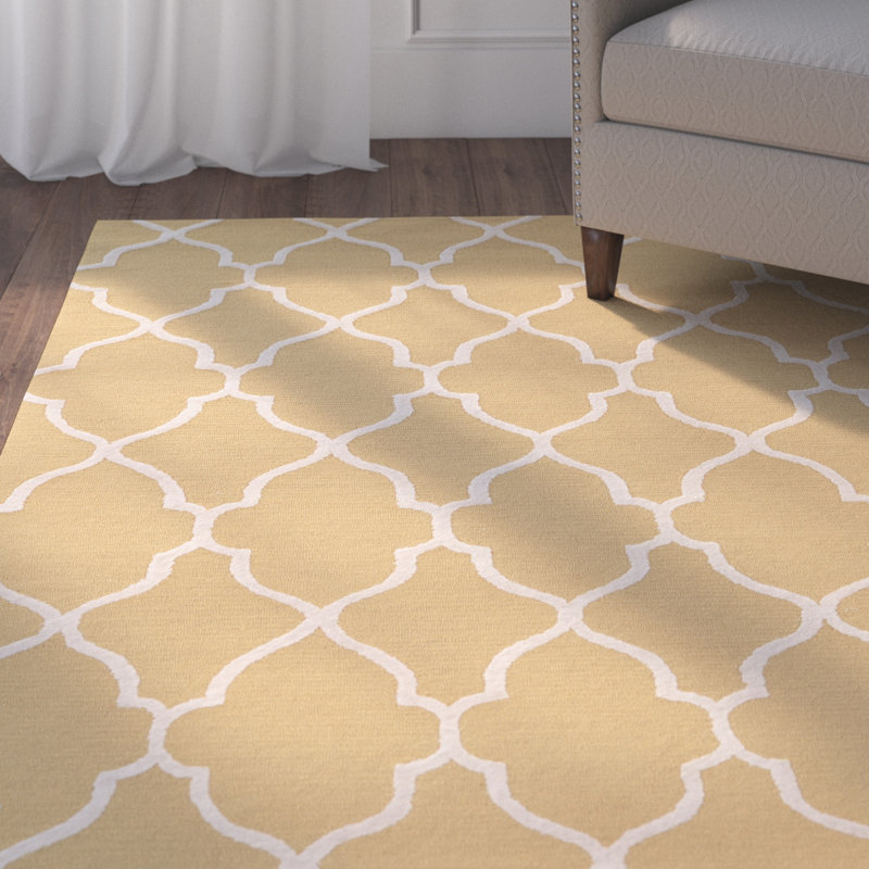 Tapis beige touffeté à la main Marisela, Rectangle 5 pi x 7 pi