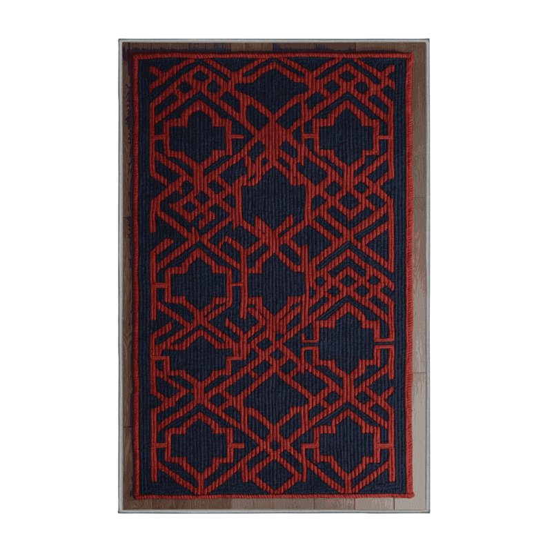 Machine Washable Trellis Purple Area Rug, Rectangle 2' x 3'