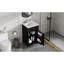 Meuble-lavabo moderne de 20 po avec lavabo - armoire noire, tablette réglable, support de rangement et lavabo en céramique et porte à fermeture douce-1036781134