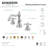 Kingston Brass American Classic Two-Handle 3-Hole Deck Mount Widespread Bathroom Faucet with Pop-Up Drain-40580519