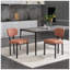 Ensemble de 2 chaises de salle à manger modernes rembourrées avec pieds en métal noir Boucle