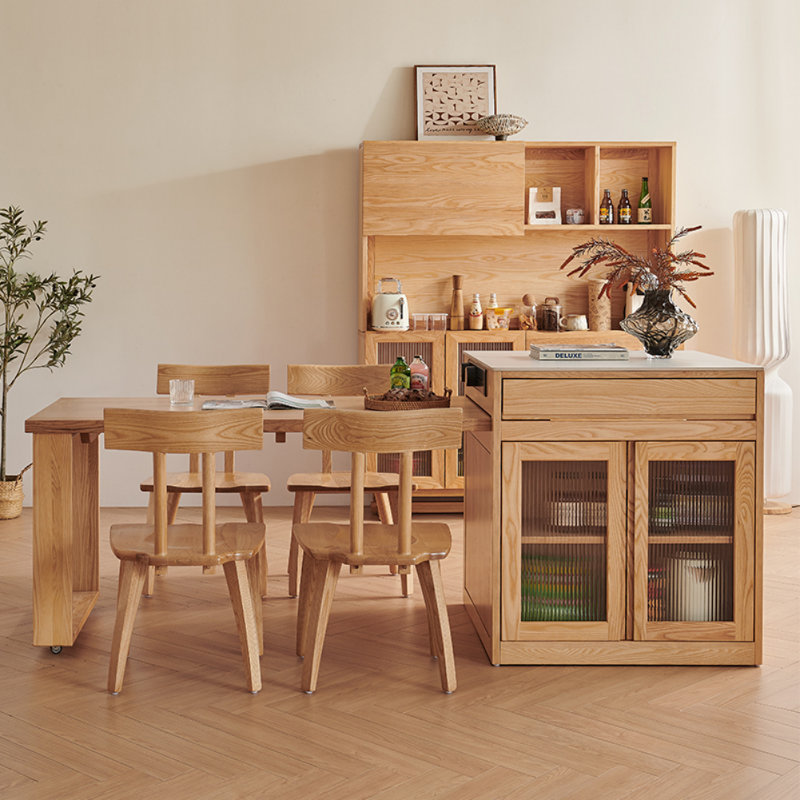 Table de salle à manger moderne et simple en bois massif