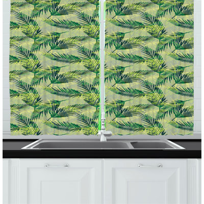Floral Pointed Kitchen Curtain