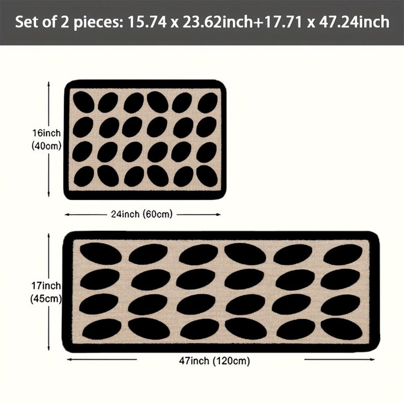 Egg Pattern, Kitchen Mats Set of 2