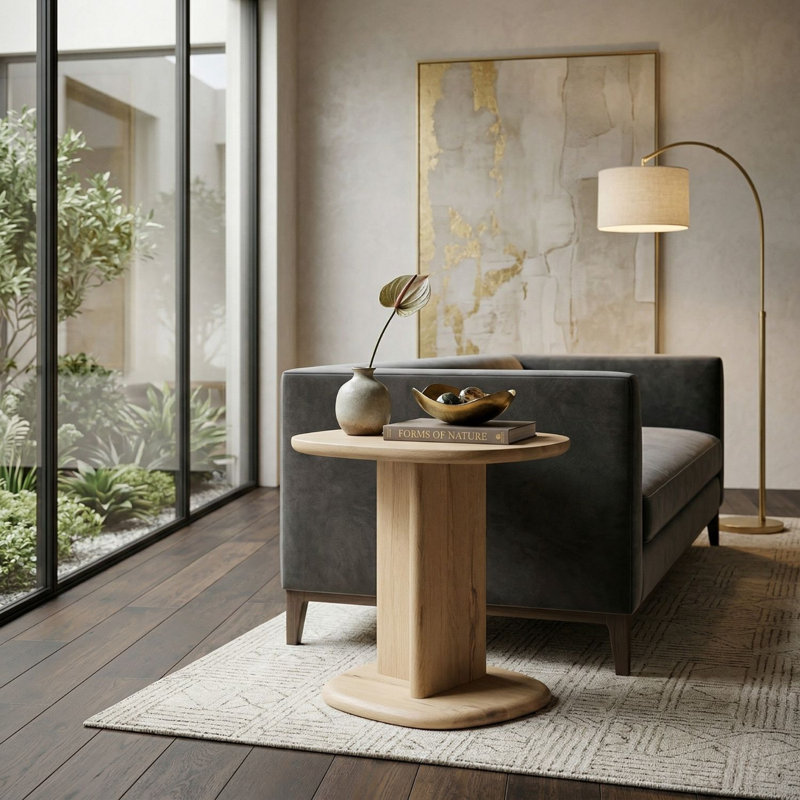 Lori Solid Wood End Table, Natural