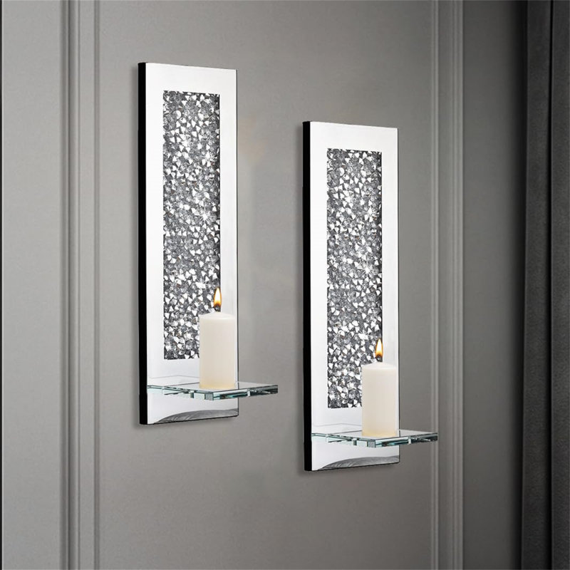 2 Piece Glass Wall Bath Sconce Set