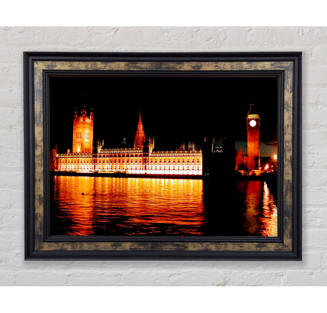 Houses Of Parliament Glow - Einzelne Bilderrahmen Kunstdrucke