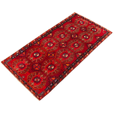 Thorgarth One-of-a-Kind 4'5" X 8'11" 1980s Wool Area Rug in Dark Red