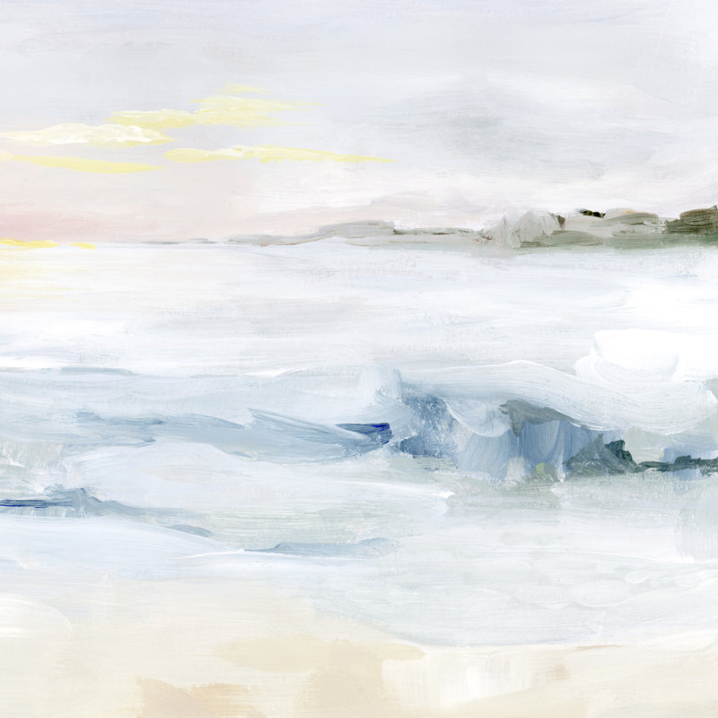 «Surf At Dawn II» par Grace Popp - peinture sur toile tendue, H 30 po x l 30 po