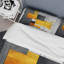 Yellow And Grey Geometric Fusion 6 - Abstract Geometric Duvet Cover Set-101242495