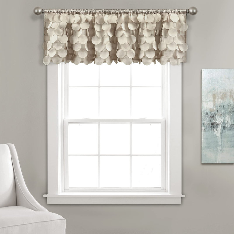 Gigi Scalloped Window Valance, Wheat, 70" W x 14" L