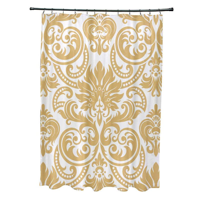 Rideau de douche simple Rushford, Jaune