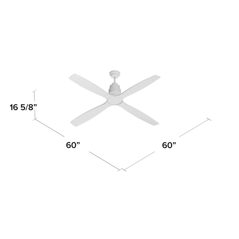 60'' Ceiling Fan with LED Lights, Brushed Polished Nickel