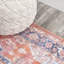 Ville Ornate Medallion Machine-Washable Terracotta/Navy Rug-1153579044