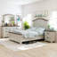 Ensemble de chambre avec grand lit en bois 4 pièces Glass