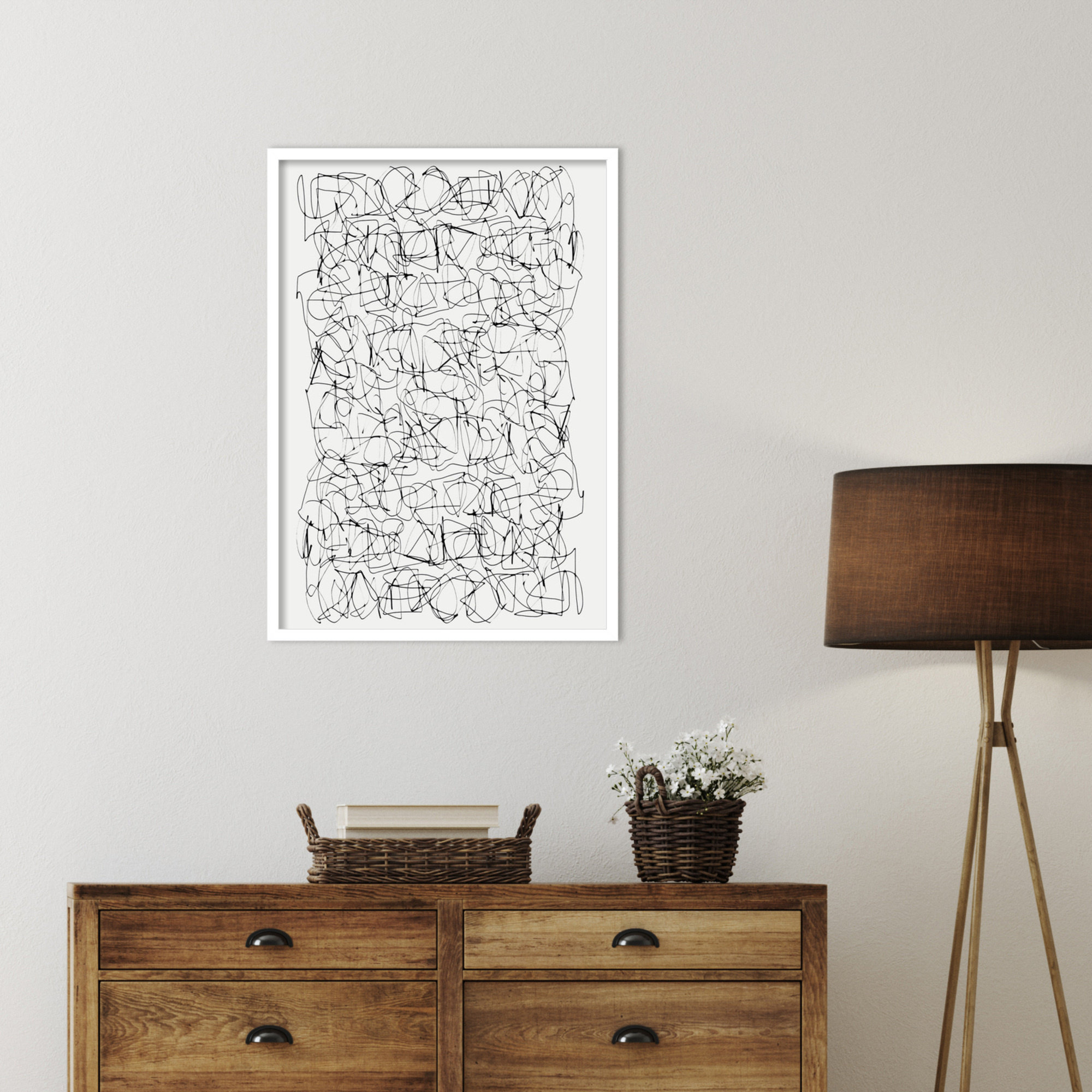 Circuitry by Dan Hobday, White, 33" H X 24" W