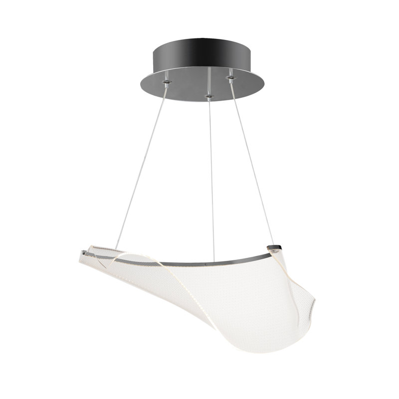 Rosamund 1 - Light LED Shaded Pendant, Brushed Gunmetal