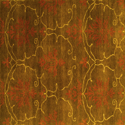 Tapis contemporains jaunes lavables à la machine 831