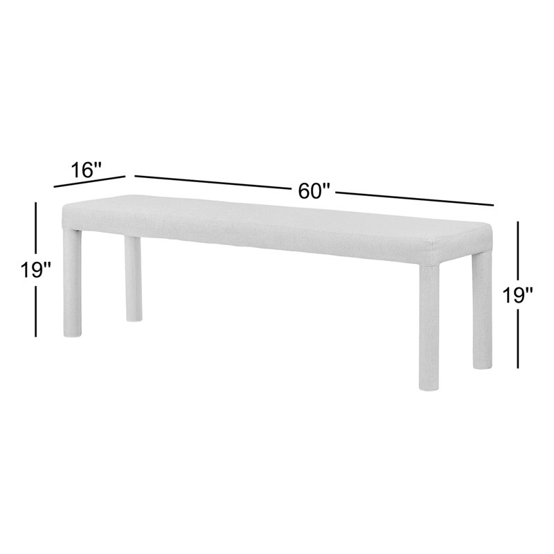 Dotty Upholstered Dining Bench, Rust Basketweave