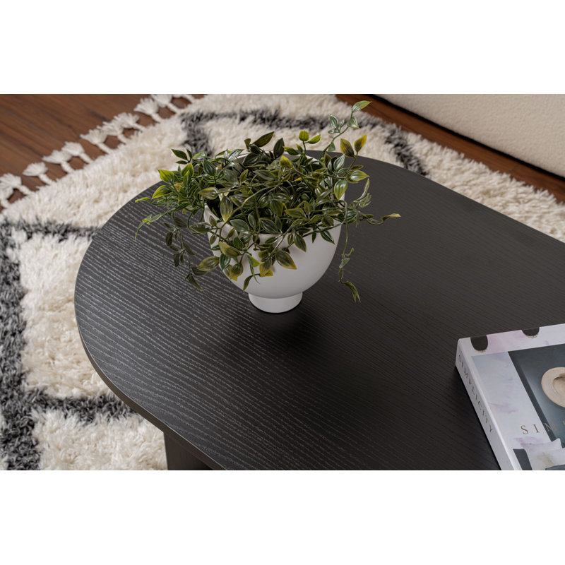 Chrisina Modern Black Coffee Table, 100% Melamine Coated Particle Board, 46.9 x 15.7 x 23.6 inches | Durable & Stylish Design, Perfect for Living Room & Lounge Areas | Solid Finish, Easy to Clean, Contemporary Home Furniture
