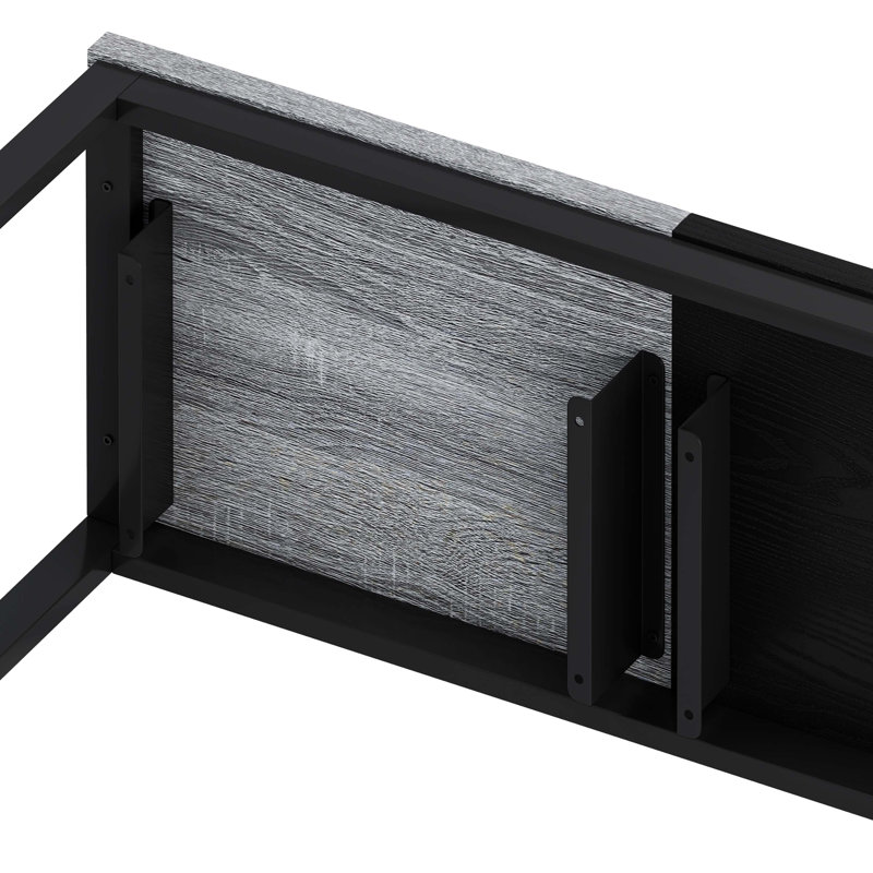 Ensemble de table de salle à manger avec 3 tabourets Francestown, Gris / noir