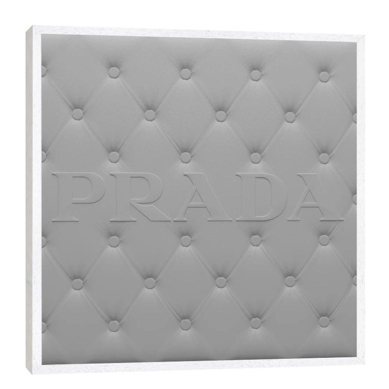 Prada Panel by 5by5collective - Print on Canvas, White Framed, 66.04 cm H x 66.04 cm W