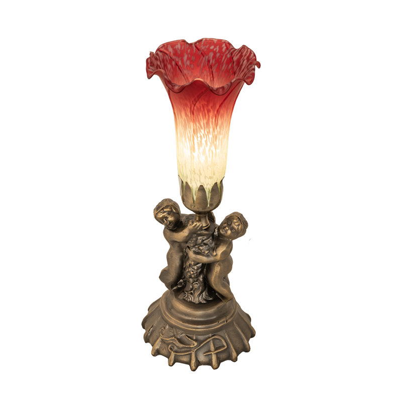 Cezara Torchiere Table Lamp, Red/White