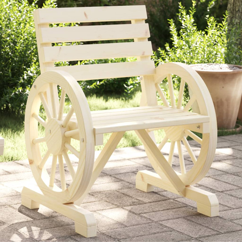 Chaise de patio en bois massif 22,8 po x 22,8 po x 30,9 po Vidaxl, Beige