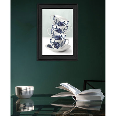 «Multicolor Blue Tea Tower», reproduction encadrée de 23 po de hauteur, art mural, largeur de 0,98 po, papier
