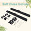 Soft Closing Included - 84"Height 5-Lites Glass Sliding Barn Doors with Installation Hardware Kit-104234751